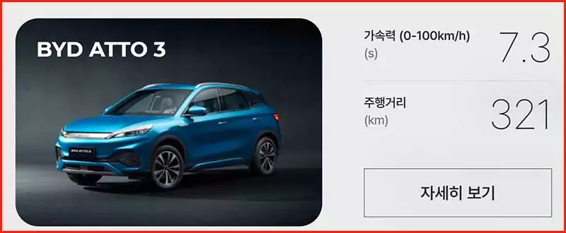 BYD 아토3 가격 제원 보조금