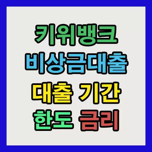 키위 비상금 대출 후기 무직자 비상금 대출 한도 대출금리