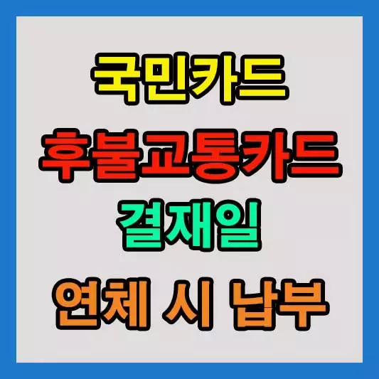 국민카드 후불교통카드 결제일 확인, 연체 시 납부 방법 알아보기