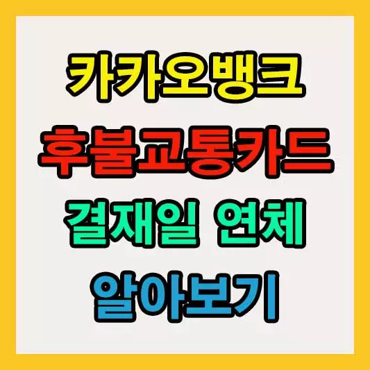 카카오뱅크 후불교통카드 결제일과 연체 시 해결방법